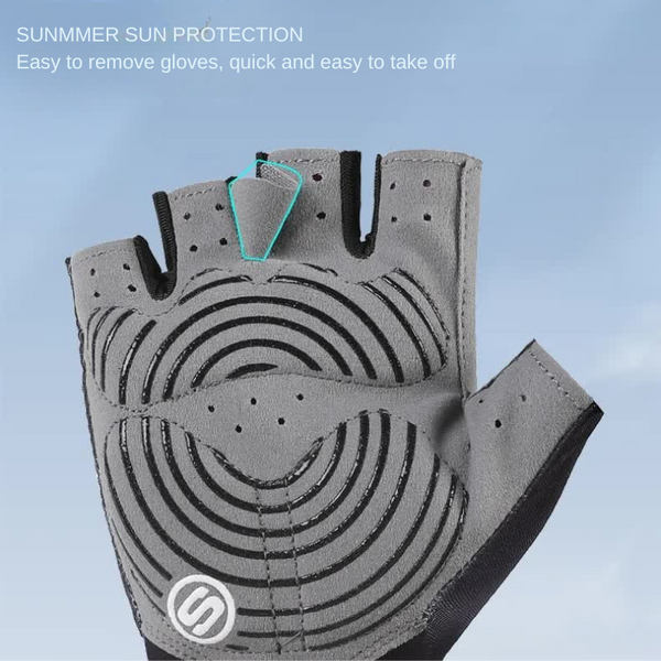 Elosung Black Breathable Half Finger Cycling Anti Slip Shockproof And Durable For Men & Women Gloves