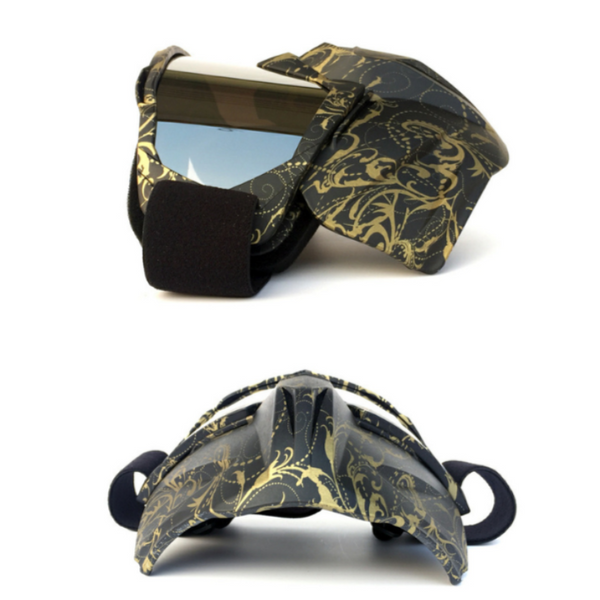 Copper Flower Frame Mercury Piece Sleek Black Full Face Snow Goggles With Mirror Lens Ultimate Protection And Comfort Goggles & Sunglasses