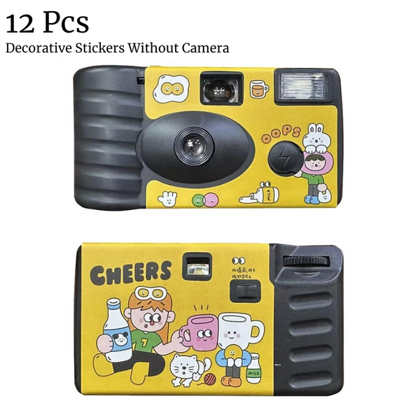 12 Retro Film Camera Waterproof Cartoon Stickers For Audio And Video Use Other Camera & Photo Accs