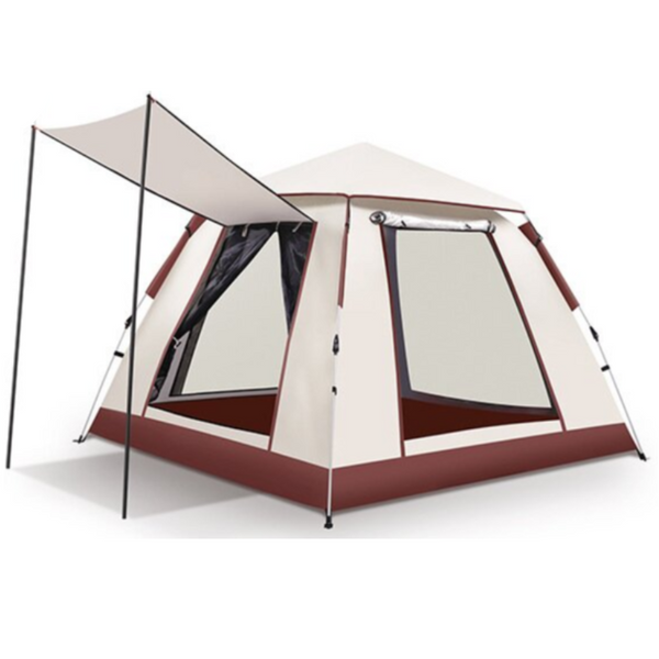 Elosung 5 8 Person Square Camping Tent | Double Layer Silver Coated Waterproof Shelter With Awning (240*240*155Cm) Tents