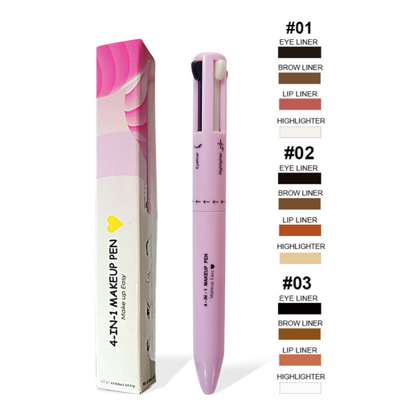 Eyebrow Liner & Definition 4 In 1 Multi Functional Makeup Pen Set Lip Liner Highlighter Eyeliner Eyebrow Pencil 3 Shades Pack