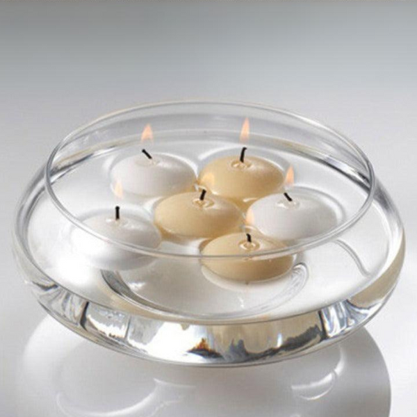 10 Pack Of 4 Hour White Floating Candles - 4Cm Diameter Wedding Party Decoration