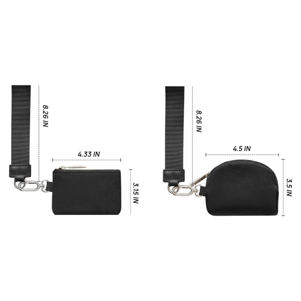 Elosung Black And Grey Portable Ladies Wrist Bag Mini Wallet For Cards Coins Keys Lightweight Stylish Organizer Perfect Daily Use Wallets