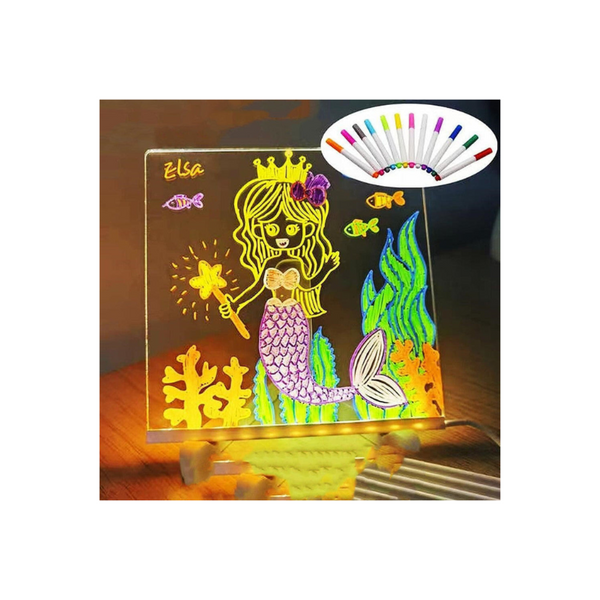 Elosung 7.87' X 0.11' Erasable Diy Kids Drawing Board Glow In The Dark Writing Reusable Chalkboard For Art Learning Creative Handicraft Toy Drawing Bo