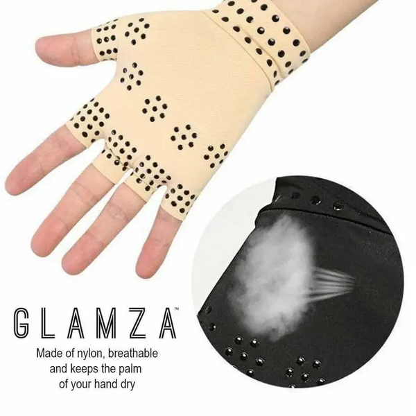 1 Pair Magnetic Fingerless Gloves Anti Arthritis Pain Relief Compression Therapy Heal Joints