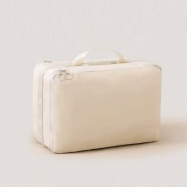 Elosung Beige Multifunctional Compact Travel Organiser Bag Stores 6 8 Essentials For Easy Access Packing Organisers