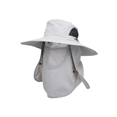 Elosung Beige Outdoor Sun Protection Hat With Detachable Face And Neck Flap Upf 50+ Hats & Headwear