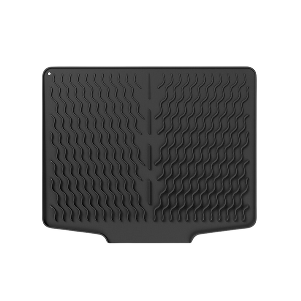 Black Silicone Dish Drying Mat Non Slip Draining Pad For Sink Heat Resistant And Water Absorbent Ideal Dishes Cups Utensils Kitchen Bench Mats