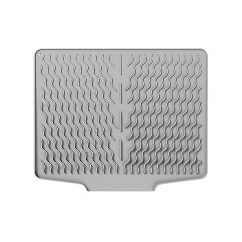 Grey Silicone Dish Drying Mat Non Slip Draining Pad For Sink Heat Resistant And Water Absorbent Ideal Dishes Cups Utensils Kitchen Bench Mats