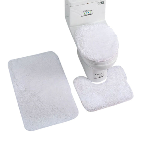 Bath Mat Set White Bathroom Silk Tie Dye Non Slip Rug Shower Carpet Toilet Cover Bath Mats Rugs & Toilet Covers