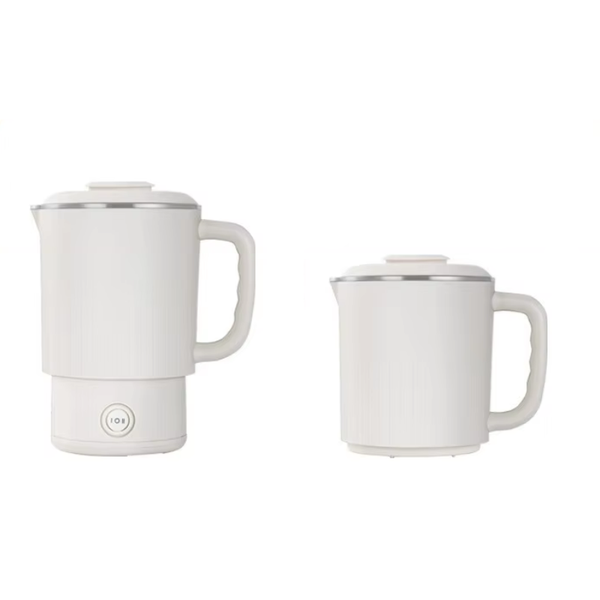 Elosung White Foldable Travel Electric Kettle 304 Stainless Steel Water Boiler Kettles