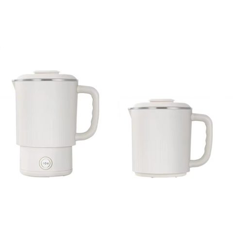 Elosung White Foldable Travel Electric Kettle 304 Stainless Steel Water Boiler Kettles