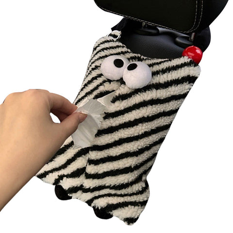 Elosung Black And White Cartoon Monster Tissue Box Plush Holder For Or Home Cute Fun Design Tissue Box Covers