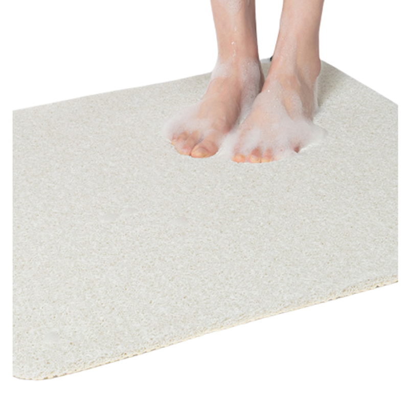 Elosung White Non Slip Loofah Style Bathroom Mat Quick Dry Soft 40*80Cm Bath Brushes & Sponges