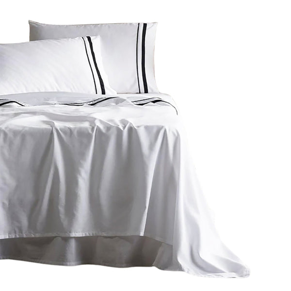 Cloud 1000 Tc Egyptian Cotton White Charcoal Deep Queen Sheet Sets By Renee Taylor Sheets