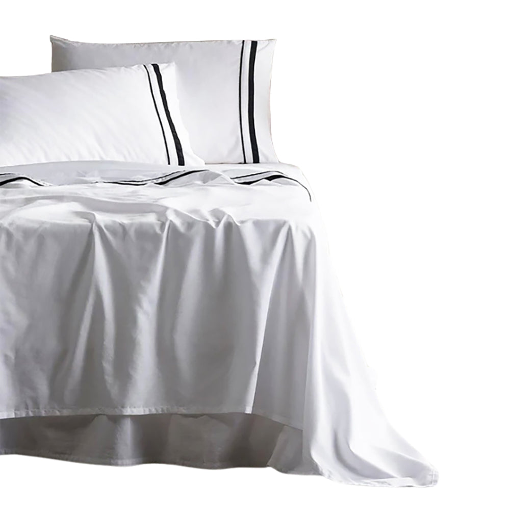 Cloud 1000 Tc Egyptian Cotton White Charcoal Split King Sheet Sets By Renee Taylor Sheets