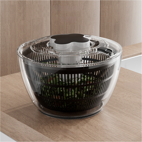 Transparent Black Manual Salad Spinner With Pressurized System Efficient & Quick Vegetables Drying Multiple Color Options Other Kitchen Gadgets