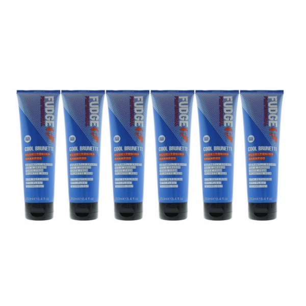 Fudge 6X 250Ml Blue Toning Shampoo Erases Red & Orange From Cool Brunette Hair Hair Colouring