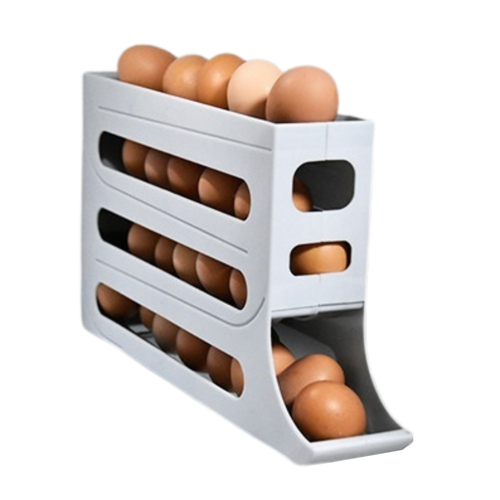 Refrigerator 4 Layer Automatic Egg Roller Sliding Tray Large Capacity Holder Food Storage Containers