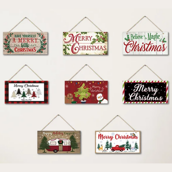 New Year Decoration Home Hanging Sign Door Christmas Tree Ornament Gift Plaques & Signs