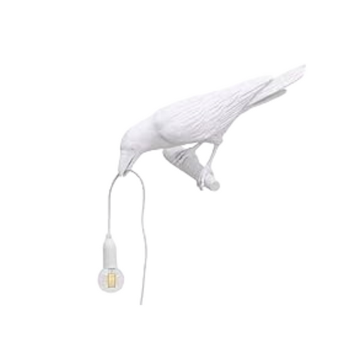 Elosung White Bird Right Wall Lamp Nordic Resin Creative Animal Bedside Decorative Usb Night Light Stylish Perched For Bedroom And Living Room Lamps