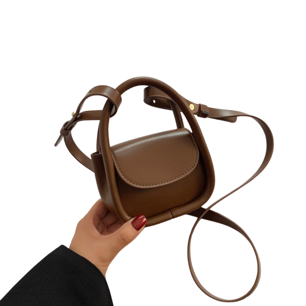 Brown Compact Crossbody Leather Handbag Chic And Stylish For Everyday Use Women's Bags & Handbags