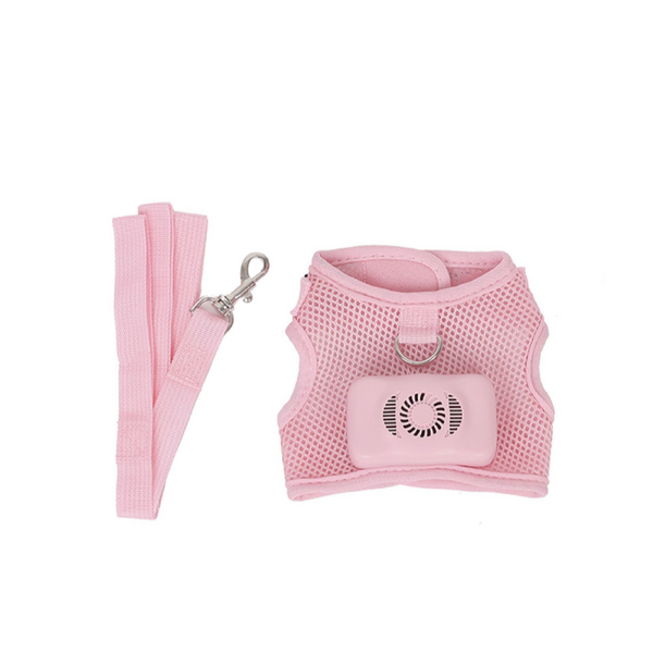 Elosung Size L Pink Pet Cooling Harness Led Lights & Leash Summer Relief For Small Dogs And Cats Harnesses