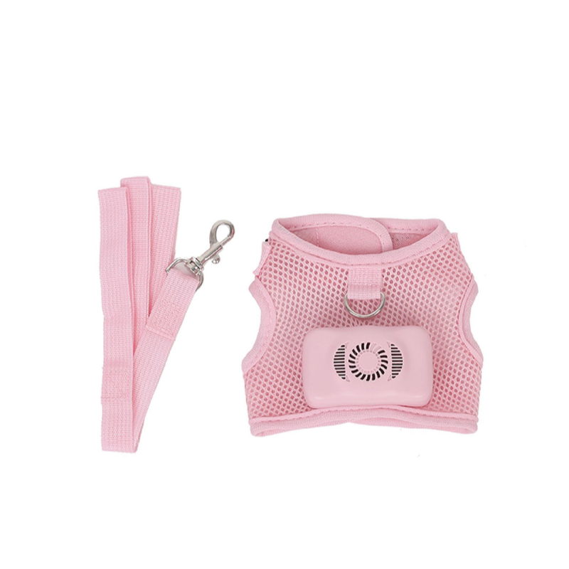 Elosung Size L Pink Pet Cooling Harness Led Lights & Leash Summer Relief For Small Dogs And Cats Harnesses