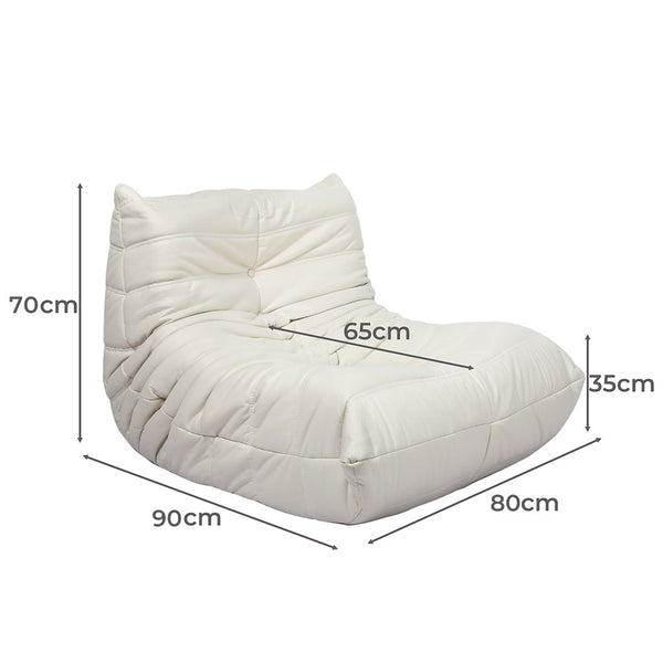 Levede Floor Chair Caterpillar Sofa Beige Sofas Armchairs & Couches