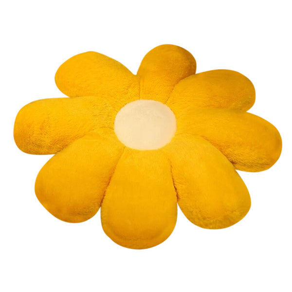 Plush Pillow Yellow White Flower Shape Stuffed Soft Seat Cushion Decor 50Cm Cushions & Decorative Pillows