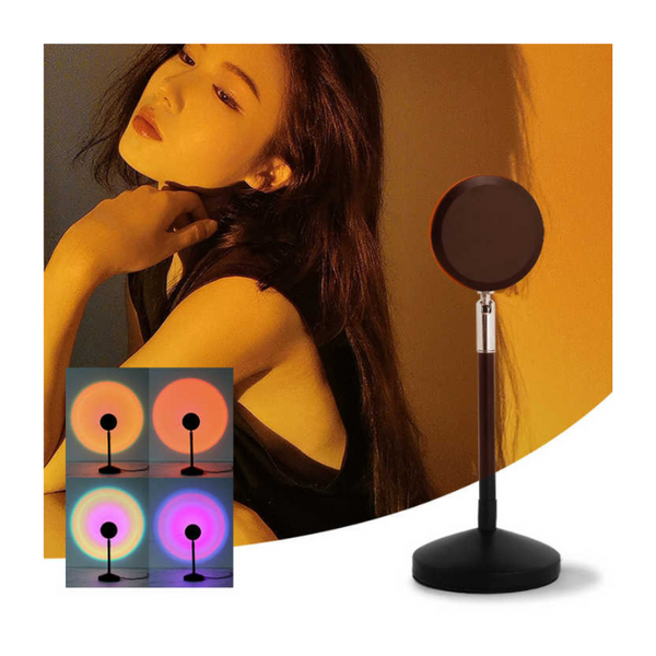 Elosung Ufo Rgb Sunset Projection Lamp With 16 Colors Remote Control Black Lamps