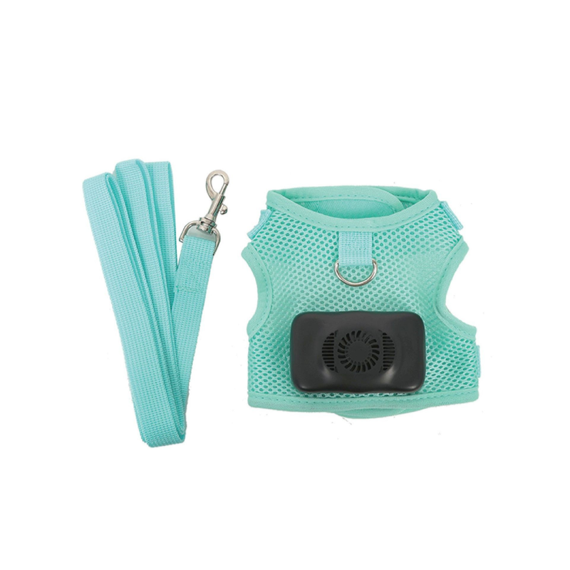 Elosung Size L Green Pet Cooling Harness Led Lights & Leash Summer Relief For Small Dogs And Cats Harnesses