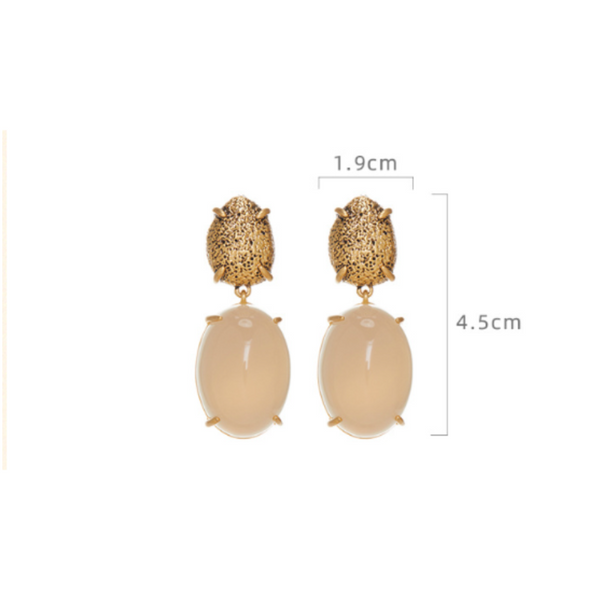 Veile Studios Niche Design French Lazy Retro Long In 18K Matte Gold Finish Earrings