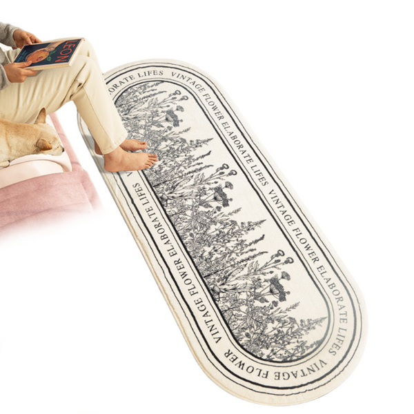 Imitation Cashmere Oval Bed Front Mat Light Luxury Ins Style Carpet Door Mats & Floor Mats