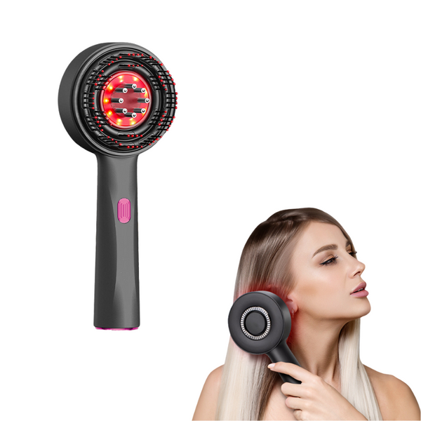 Elosung Wn 02 Gray Multi Function Red Light Massage Comb With 3 Modes And Rechargeable Battery Massagers