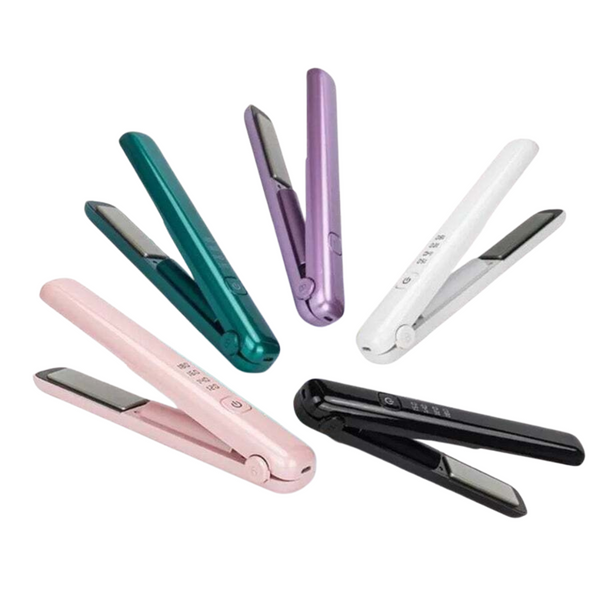 Usb Rechargeable Portable Mini Wireless Curling Iron Hair Straightener Dual Purpose Rollers & Curlers