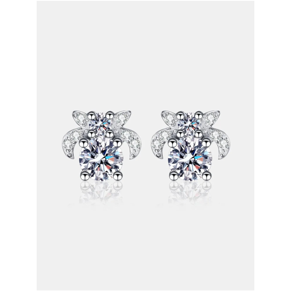 1 Carat Moissanite 925 Sterling Silver Stud Earrings