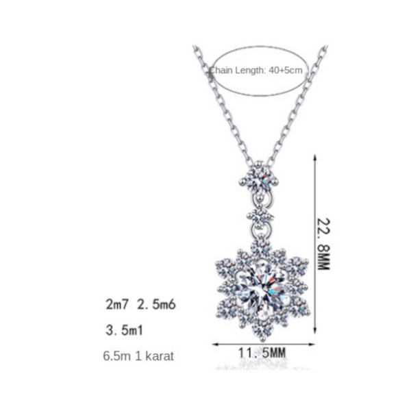 1 Carat Moissanite Zircon 925 Sterling Silver Necklace Necklaces & Pendants