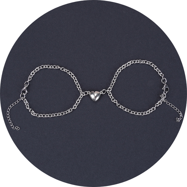 Veile Studios Heart Shape Lock Suction Couple Combination Bracelet Fashion Jewellery Bracelets