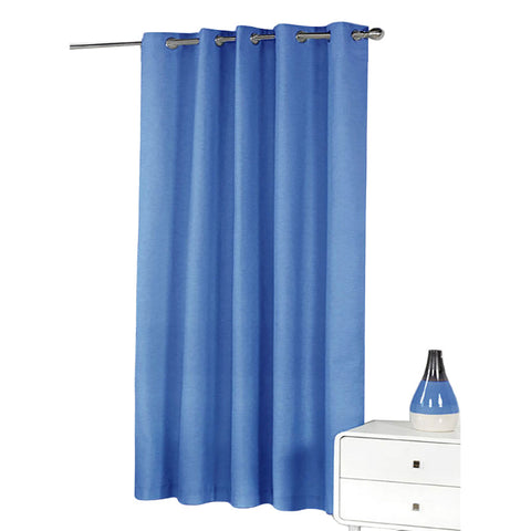 Bloomington One Panel Of Easy Care Eyelet Curtains Blue 180 X 221 Cm