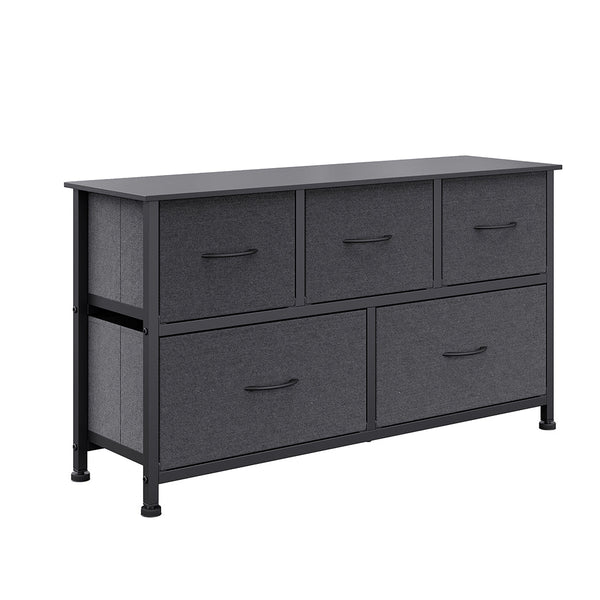 Levede Chest Of 5 Drawers Storage Cabinet Dark Grey Modern Home Organization Cabinets & Cupboards