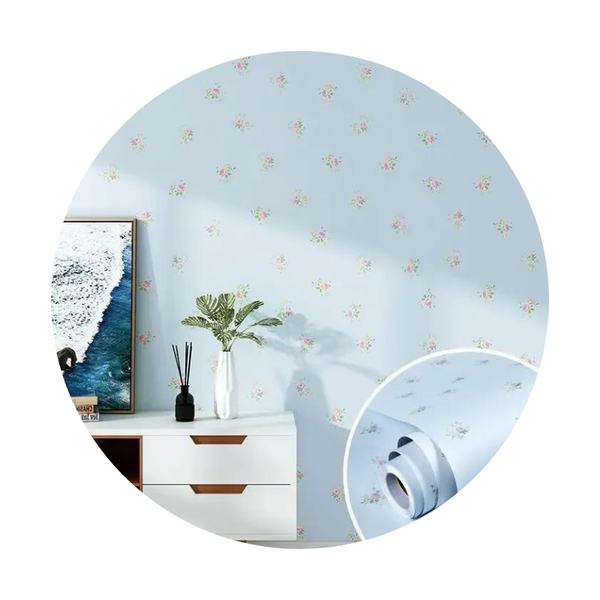 Pastoral Flower Self Adhesive Wallpaper Waterproof Wipeable Stickers Wall Stickers
