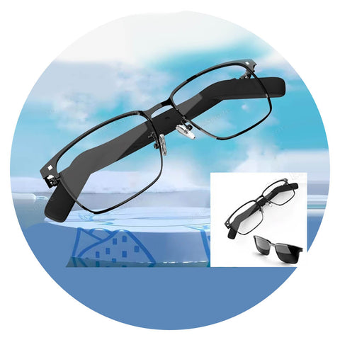 Hot For Xiaomi Smart Glasses Men 2In1 Uv Protection Portable Polarized Anti Blue Light Black Frame White Lenses Music Sunglasses