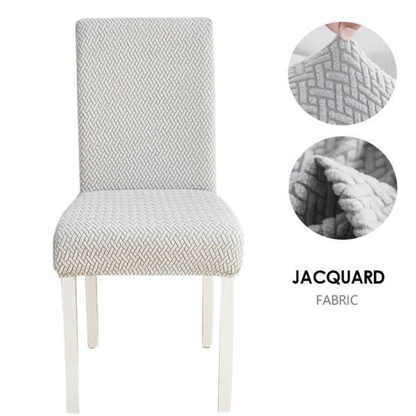 Chair Cover Light Grey Small Knitted Design Anti Dirt Elastic Material Slipcovers