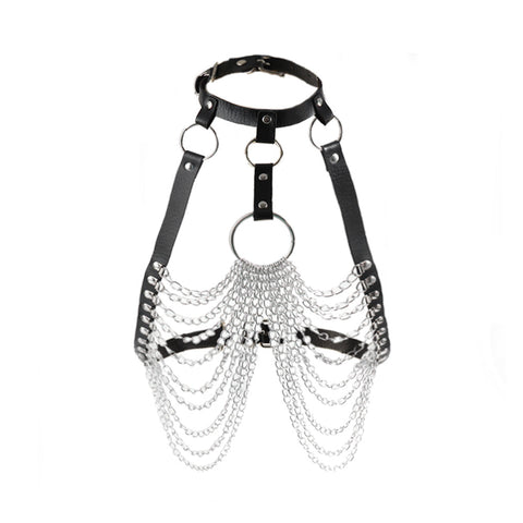 Punk Ladies Waist Chain Fringe Multi-Layer Body Metal Strap Sexy Accessories Horse Leather Goods
