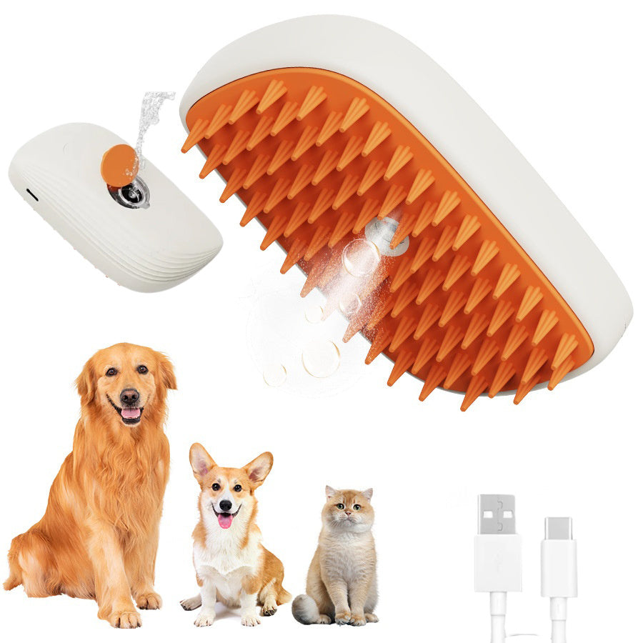 Usb Rechargeable Pets Steam Brush Spray Massage Comb Grooming Tools Dog Grooming