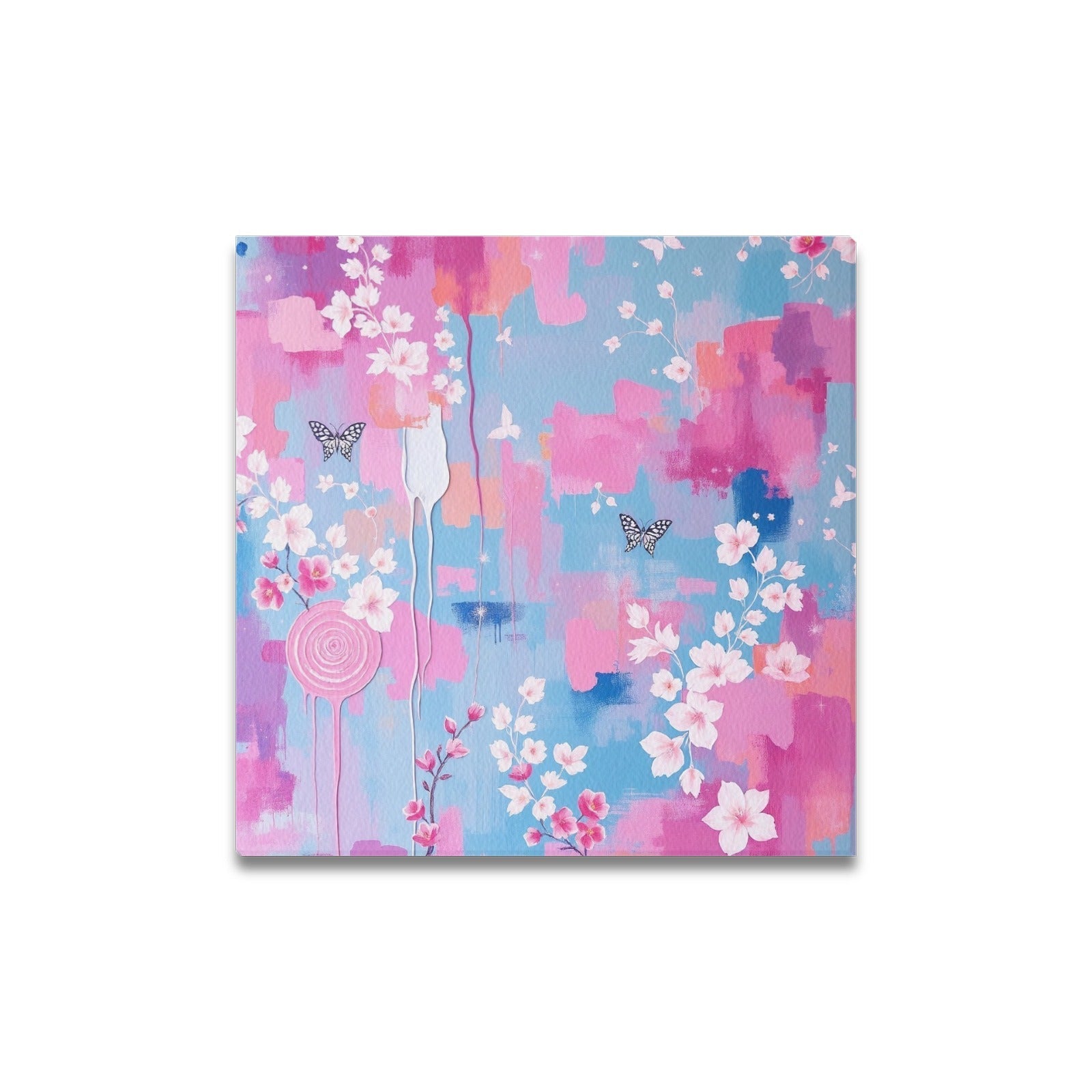 : Cotton Canvas Framed 40 By Centimetre Butterfly Blossom Print Wall Art