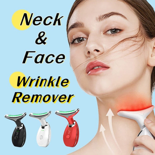 Neck Face Beauty Device Colorful Led Photon Therapy Skin Tighten Reduce Double Chin Anti Wrinkle Remove Lifting Massager Anti Aging Products