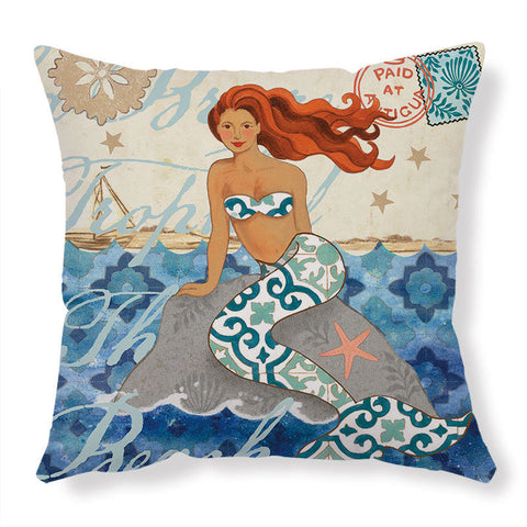 Cushion Covers Sea Printed Throw Pillow Cases For Home Decor Sofa Chair Seat Cushions & Decorative Pillows