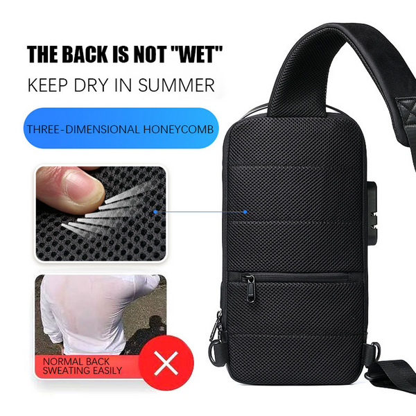 Waterproof Usb Anti-Theft Bag Men Oxford Crossbody Shoulder Sling Multifunction Short Travel Messenger Chest Pack